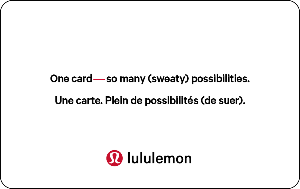 Lululemon Canada Virtual Gift Card - 5 to 10 years