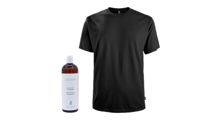 Duo - Groom shower gel + black unisex t-shirt by Signé Local